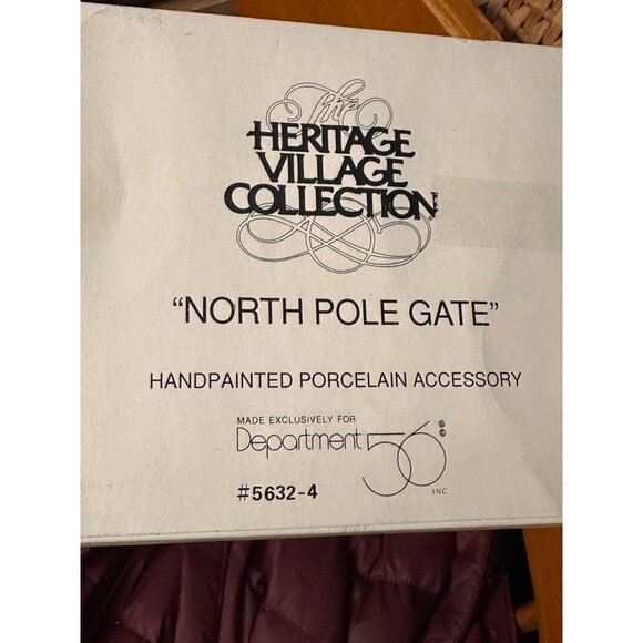 Heritage Village Collection North Pole Gate  Porcelain Dept 56 5632-4 - Picture 10 of 11